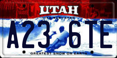UT license plate A236TE