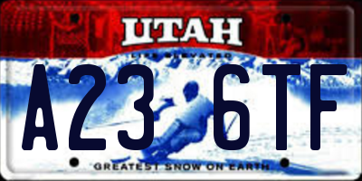 UT license plate A236TF