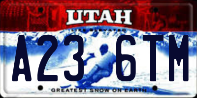 UT license plate A236TM