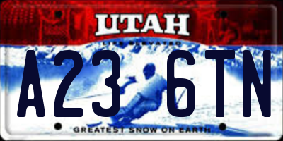 UT license plate A236TN