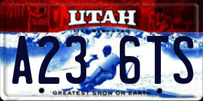 UT license plate A236TS