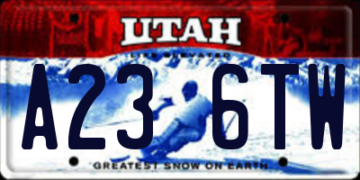 UT license plate A236TW