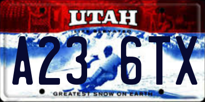 UT license plate A236TX