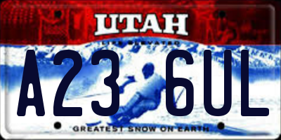 UT license plate A236UL