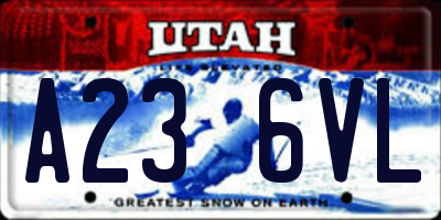 UT license plate A236VL