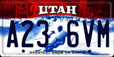 UT license plate A236VM