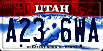 UT license plate A236WA