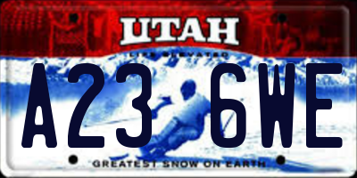 UT license plate A236WE