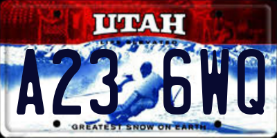 UT license plate A236WQ
