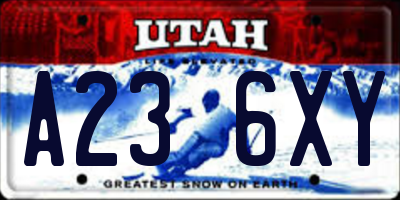 UT license plate A236XY