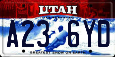 UT license plate A236YD