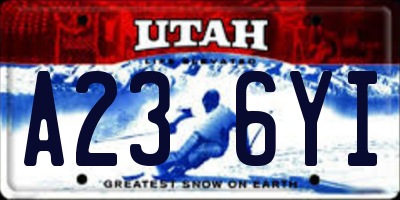 UT license plate A236YI