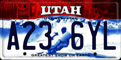 UT license plate A236YL