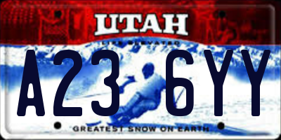 UT license plate A236YY