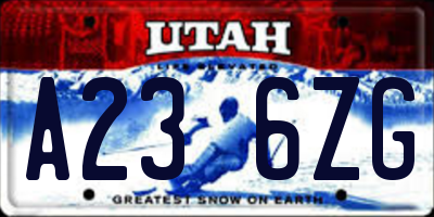 UT license plate A236ZG