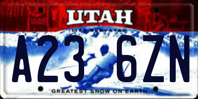 UT license plate A236ZN