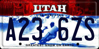 UT license plate A236ZS
