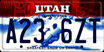 UT license plate A236ZT
