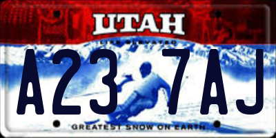 UT license plate A237AJ
