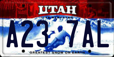 UT license plate A237AL