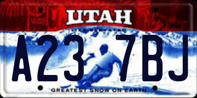 UT license plate A237BJ