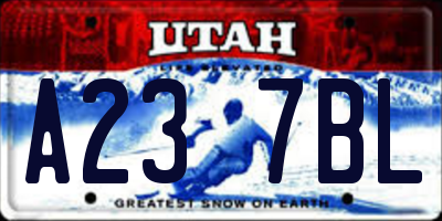 UT license plate A237BL