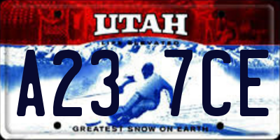 UT license plate A237CE