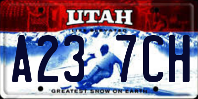 UT license plate A237CH