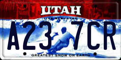UT license plate A237CR