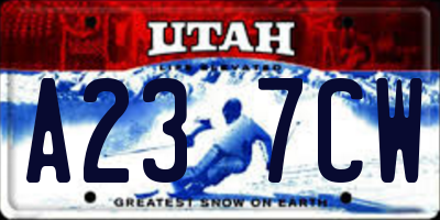 UT license plate A237CW