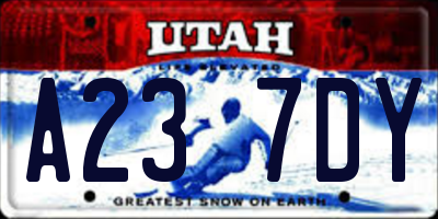 UT license plate A237DY