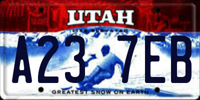 UT license plate A237EB