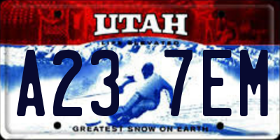 UT license plate A237EM