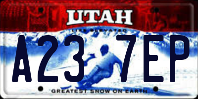 UT license plate A237EP