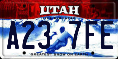 UT license plate A237FE