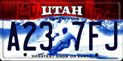 UT license plate A237FJ