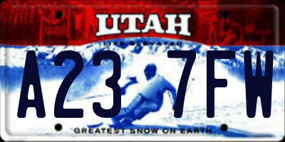 UT license plate A237FW