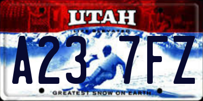 UT license plate A237FZ