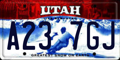 UT license plate A237GJ