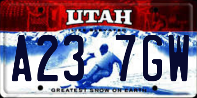 UT license plate A237GW
