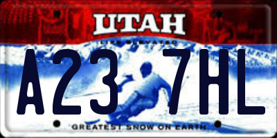 UT license plate A237HL