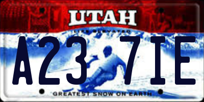 UT license plate A237IE