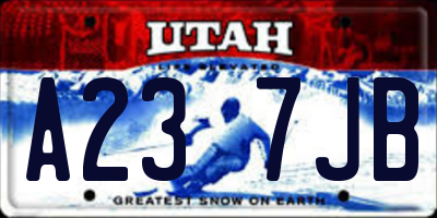 UT license plate A237JB