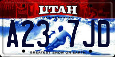 UT license plate A237JD