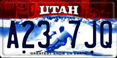 UT license plate A237JQ