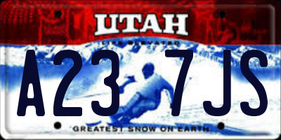 UT license plate A237JS