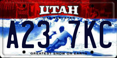 UT license plate A237KC