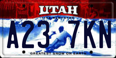 UT license plate A237KN