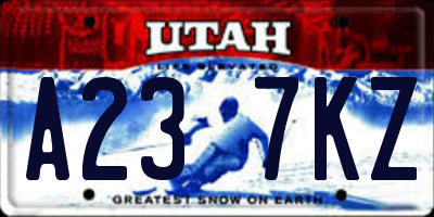 UT license plate A237KZ