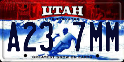 UT license plate A237MM